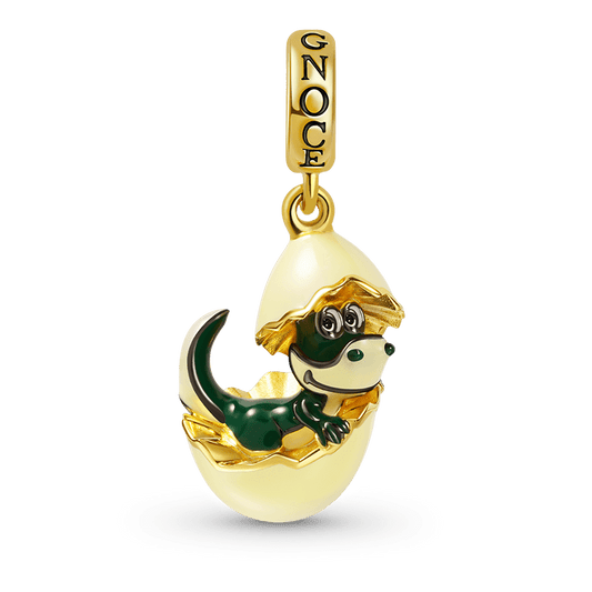 Newborn Dinosaur Pendant Dangle Charm Sterling Silver 18k Gold Plated_1