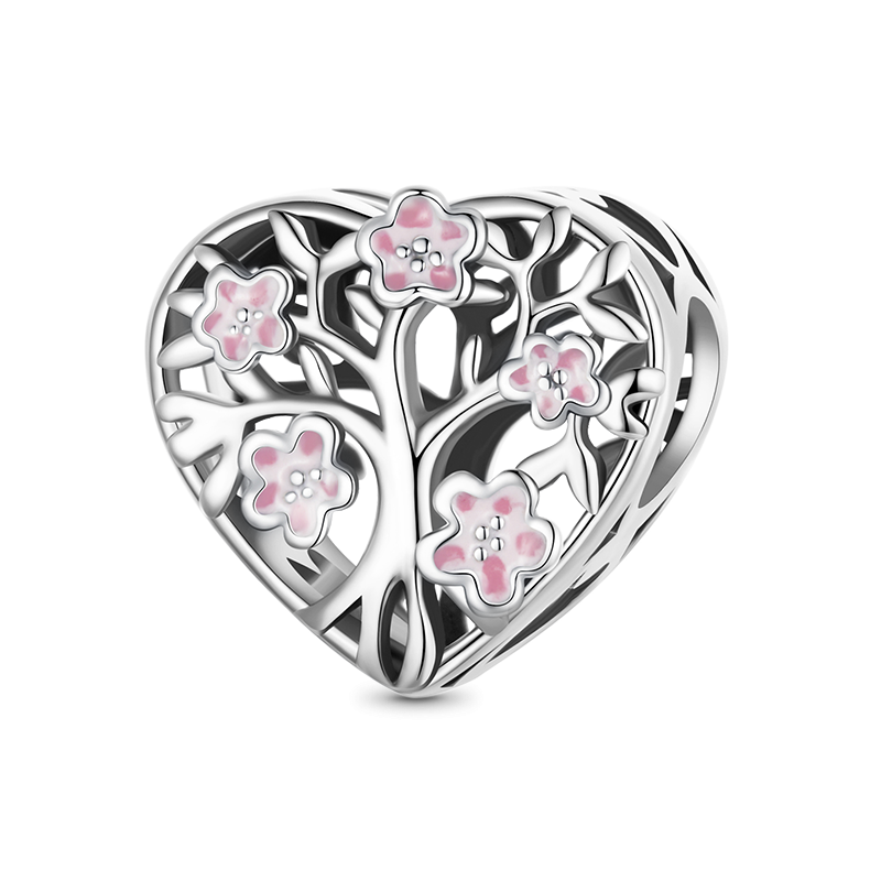 Gnoce Pink Tree of Life Heart Charm_1
