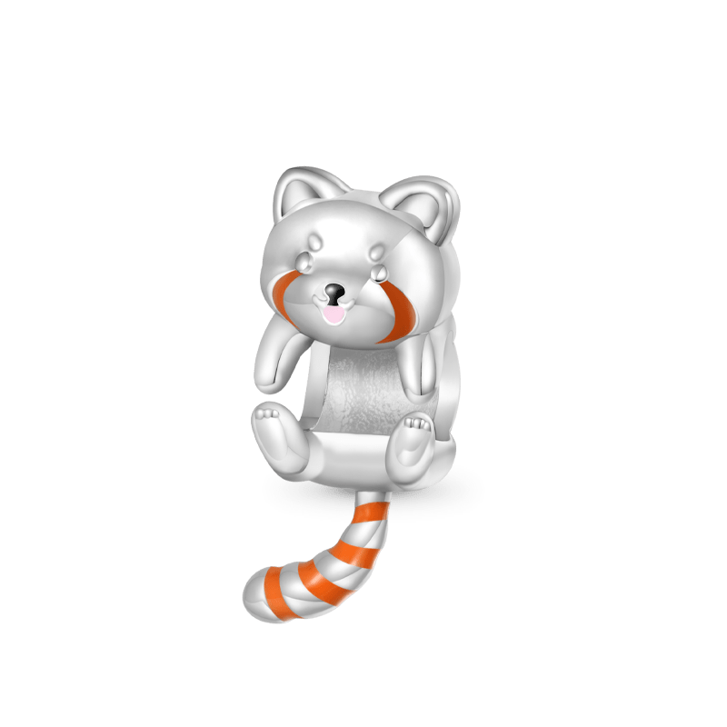 Gnoce Cute Red Panda Charm Platinum-plated Silver Blend_1
