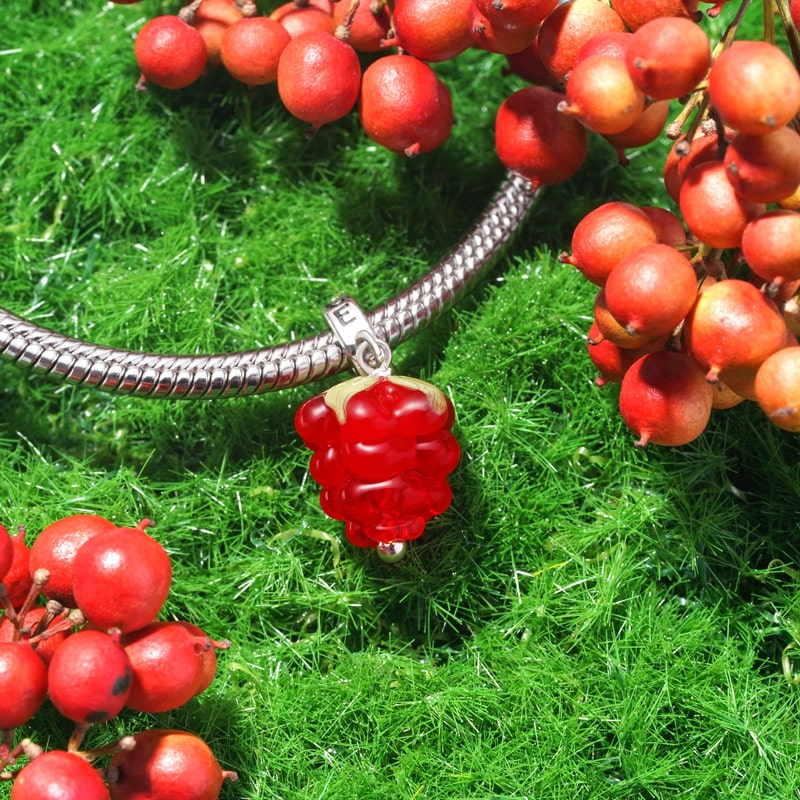 Gnoce Red Raspberry Pendant Dangle Charm_3
