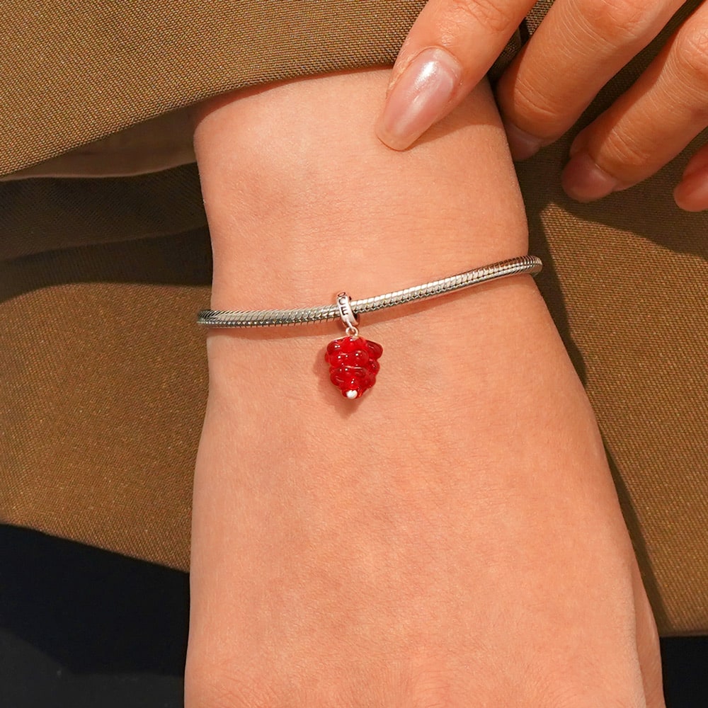 Gnoce Red Raspberry Pendant Dangle Charm_7