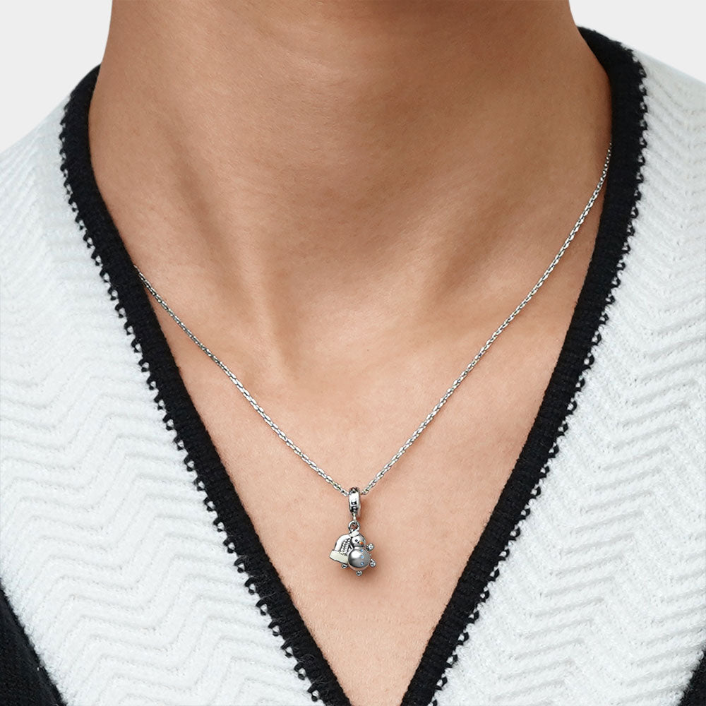 Gnoce Glove, Snowman & Snowflakes Winter Charm Platinum-plated Silver Blend_5