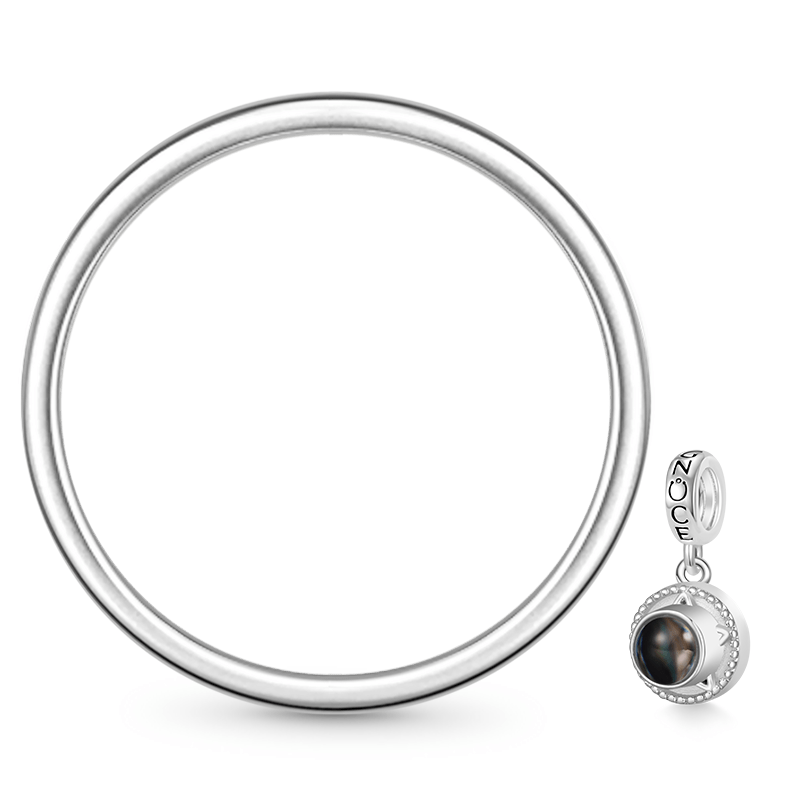 Gnoce Projection Moon Star Personalized Photo Pendant Dangle Charm_4