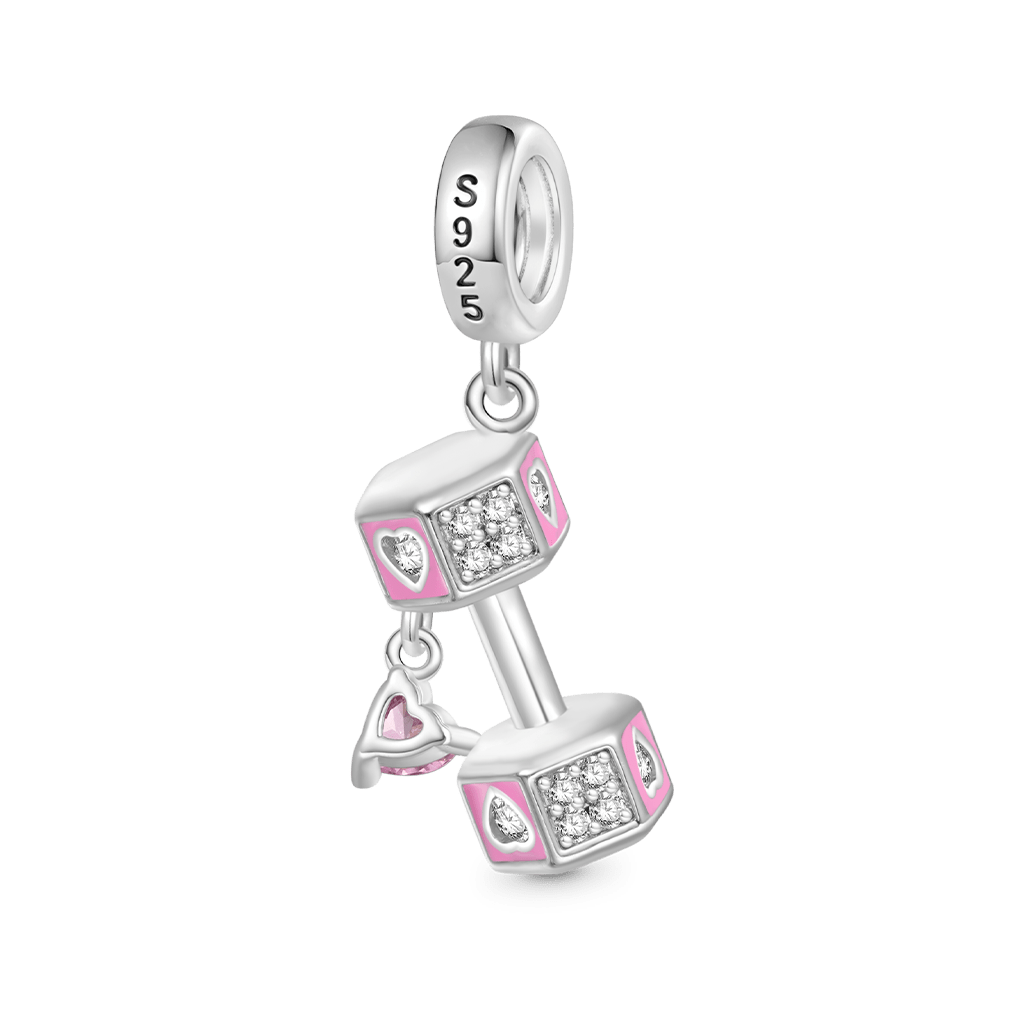 Gnoce Dumbbell Love Charm Platinum-plated Silver Blend_2