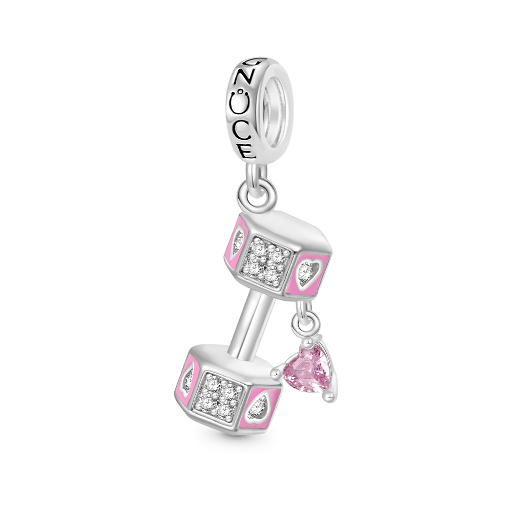 Gnoce Dumbbell Love Charm Platinum-plated Silver Blend_1