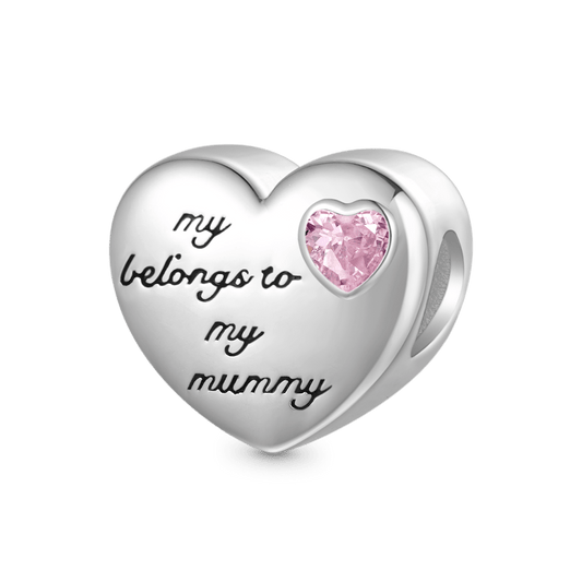 Gnoce "my heart belongs to my mummy" Heart Charm_1