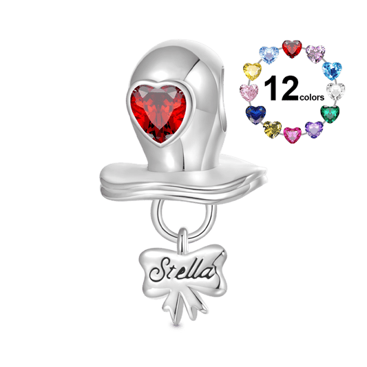Gnoce Engravable Birthstone Baby Pacifier Charm_1