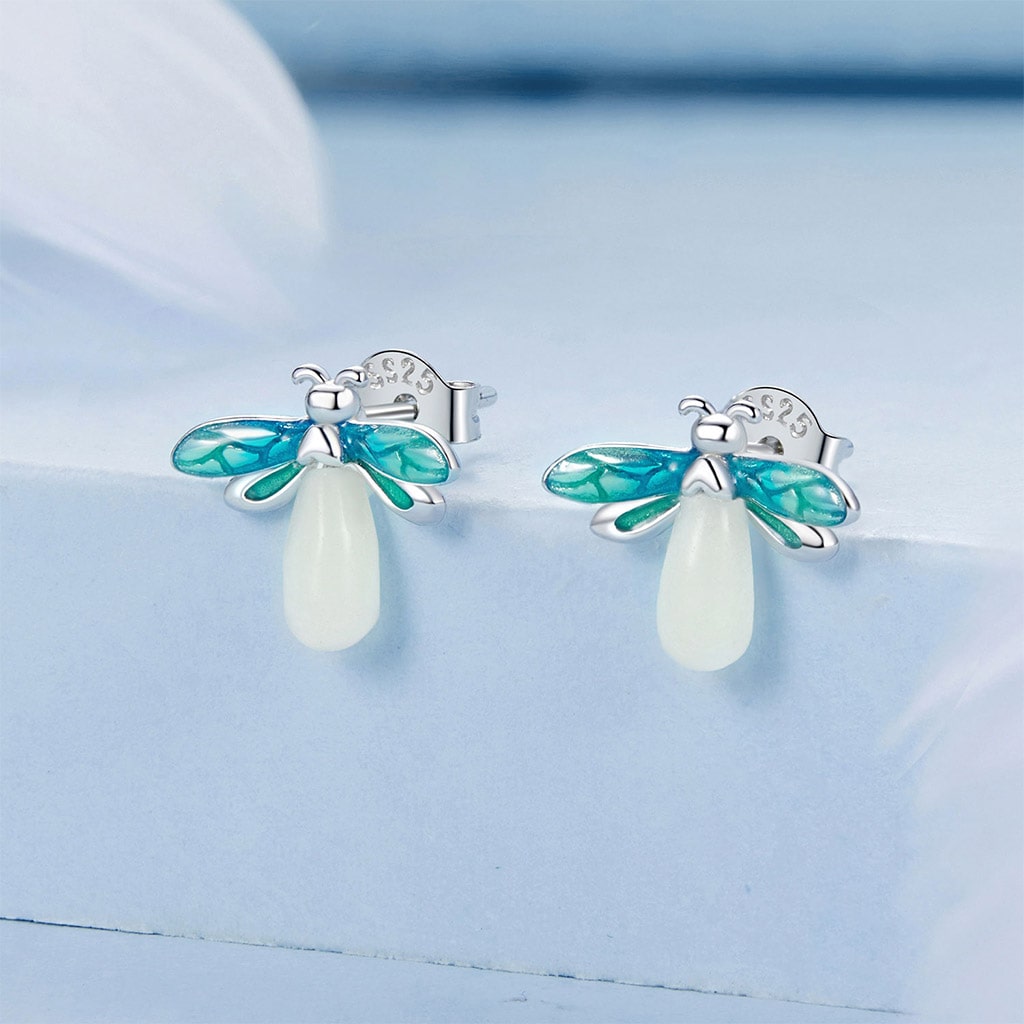 Gnoce Glow in the Dark Firefly Stud Earrings_3