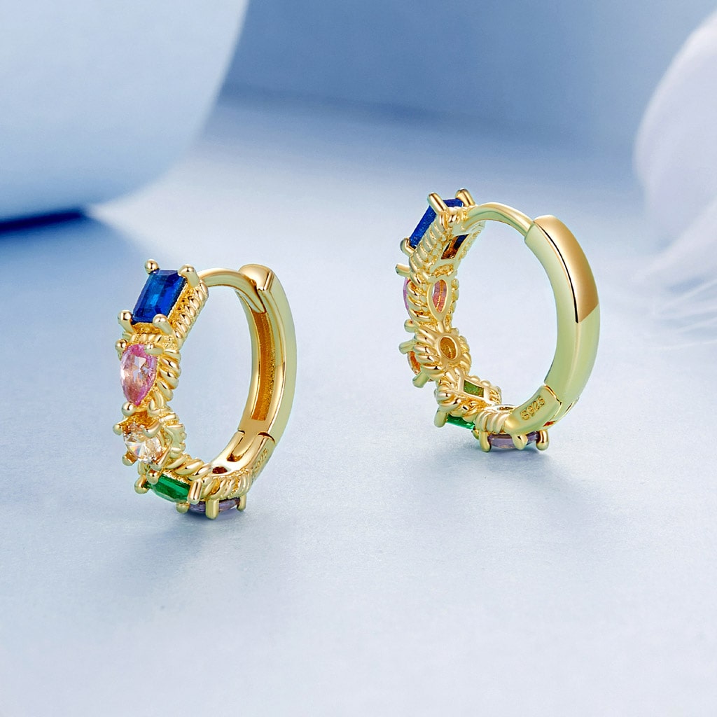 Gnoce Sparkling Colorful Hoop Earrings_2