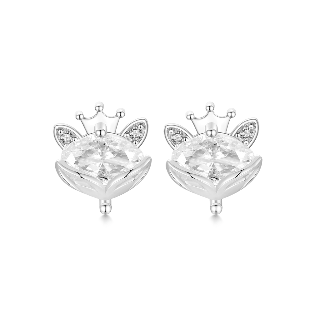 Gnoce Crown Fox Stud Earrings_1