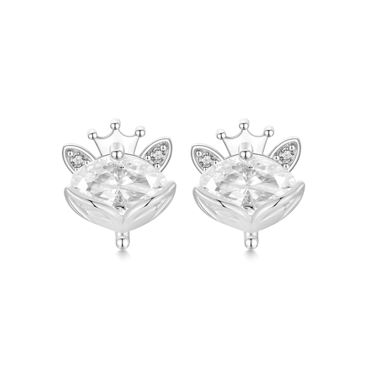Gnoce Crown Fox Stud Earrings_1
