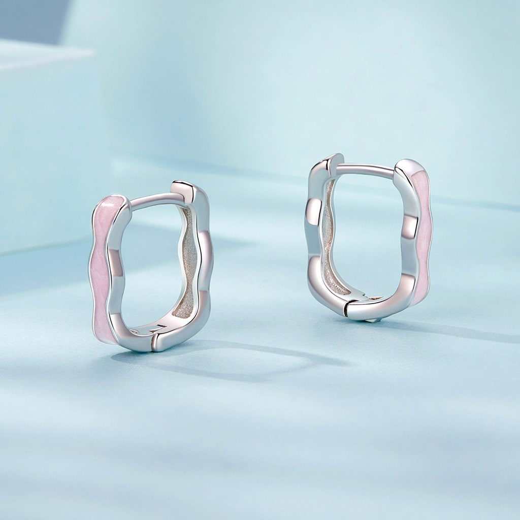 Gnoce Pink Waves Hoop Earrings_2
