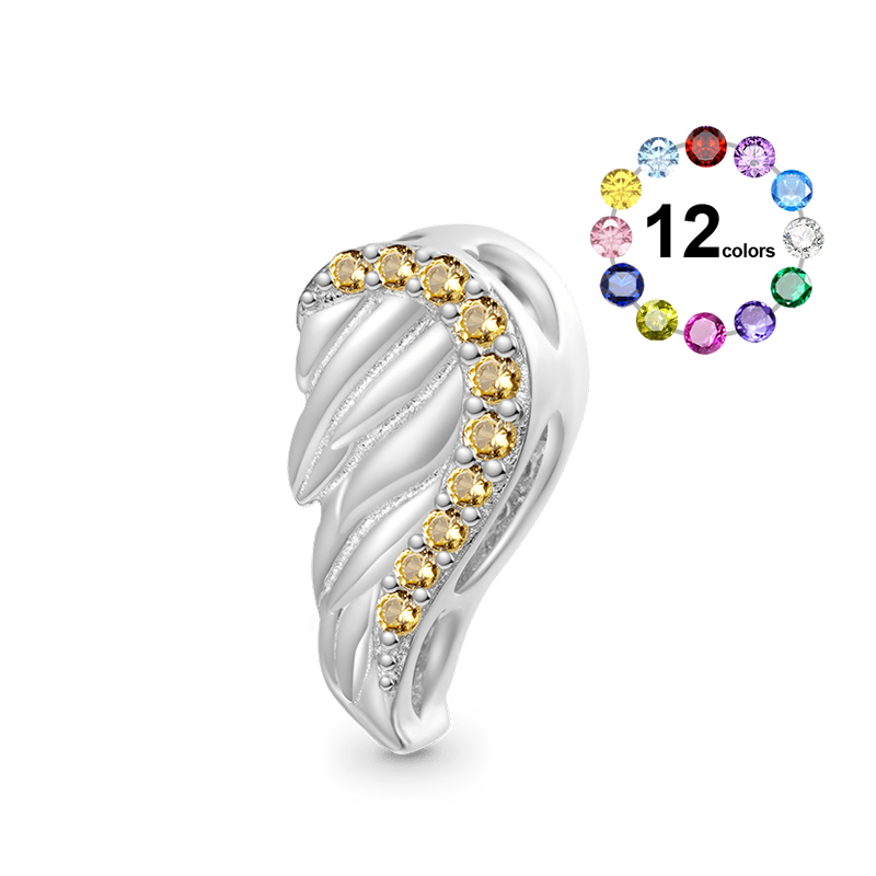 Gnoce Birthstone Angel Wings Personalized Charm_1