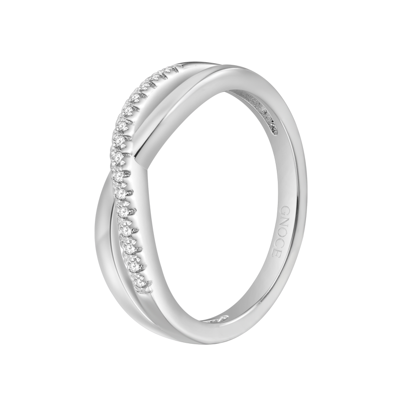 Gnoce Infinite Love Band Ring Platinum-plated Silver Blend_2