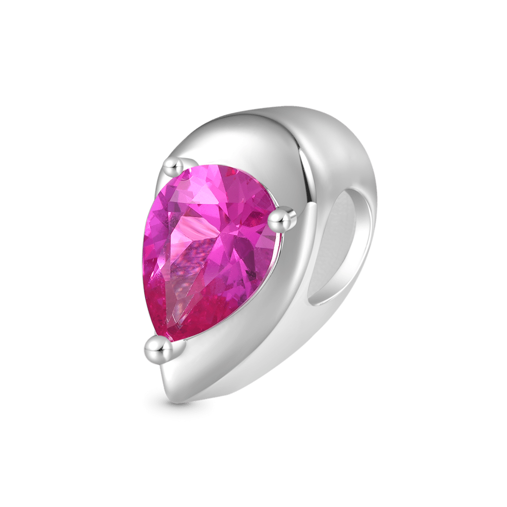 Gnoce Engravable Heart Split Birthstone Pendant Dangle Charm_5