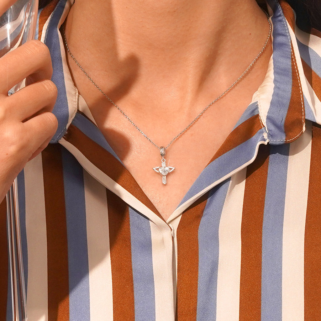 Gnoce Engravable "I AM A CHILD OF GOD" Religious Heart Pendant Dangle Charm_6