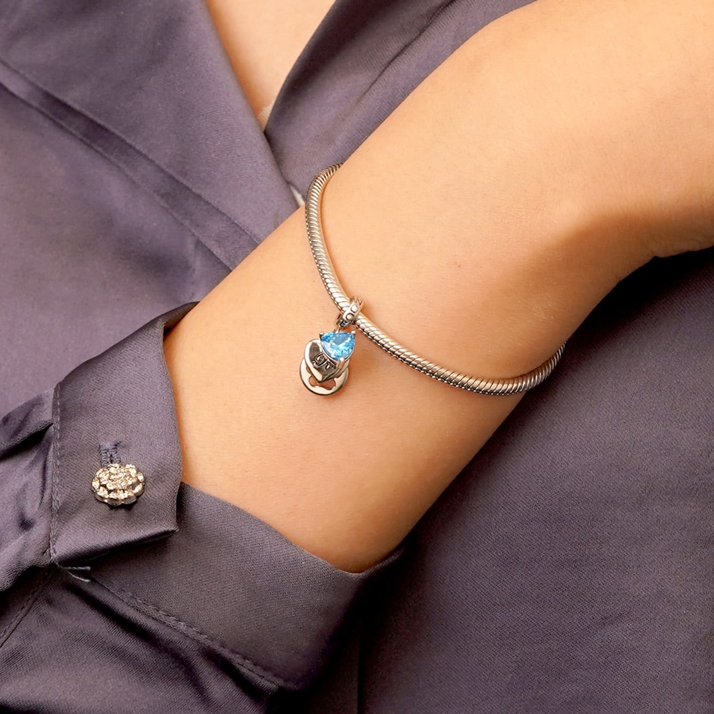 Gnoce Personalized Initial Letter Pet Love Birthstone Pendant Dangle Charm_6