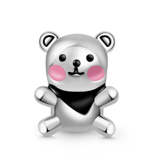Cute Bear Charm Bead 925 Sterling Silver Gift for Valentine's Day_1