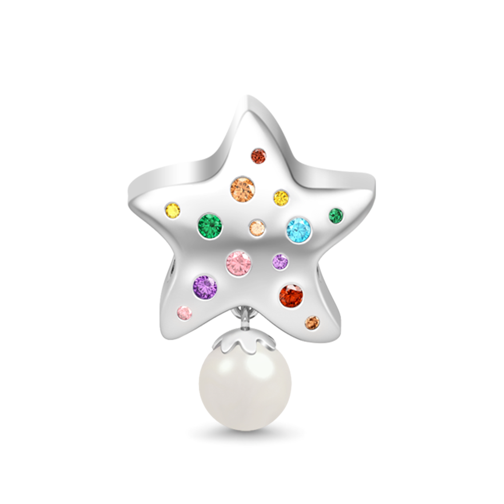 Gnoce The Falling Stars Charm Platinum-plated Silver Blend_1