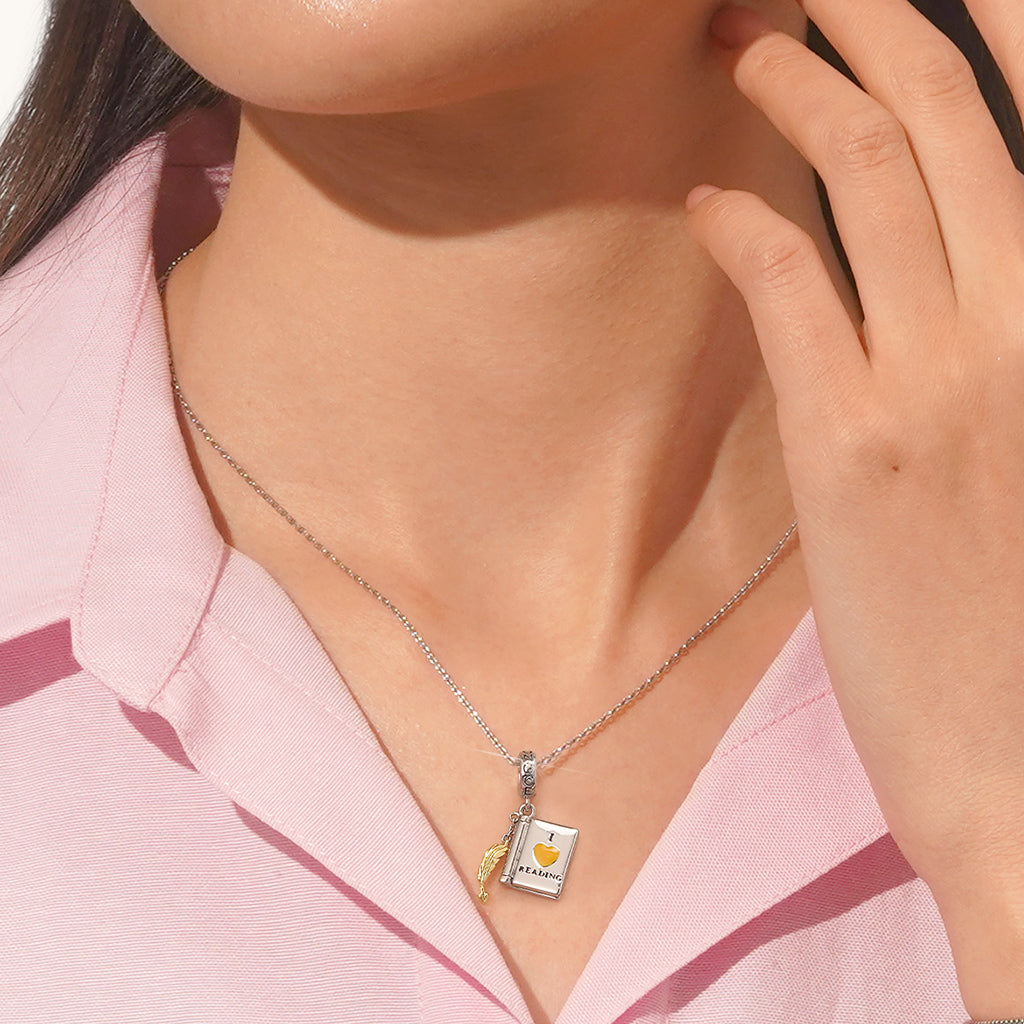Gnoce “I lOVE READING" Openable Book Pendant Dangle Charm_7
