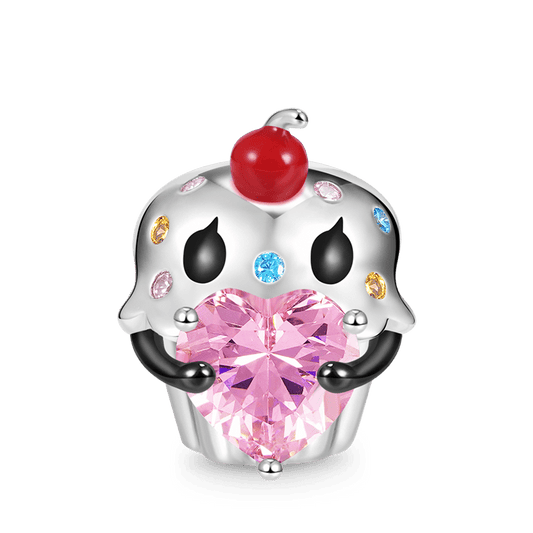 Cupcake Embraces Heart Gemstone Charm Bead 925 Sterling Silver_1