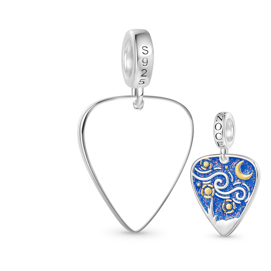 Gnoce Engravable Starry Sky Pattern Guitar Pick Pendant Dangle Charm_3