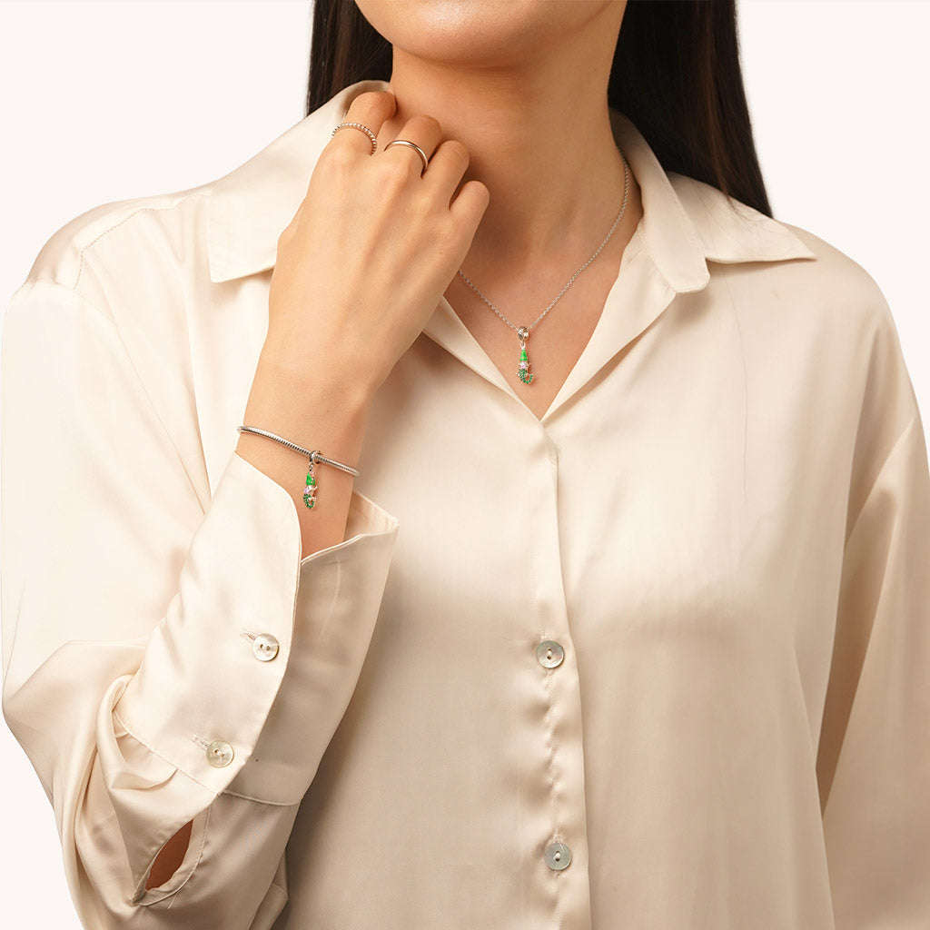 Gnoce Sparkling Crocodile Pendant Dangle Charm_4