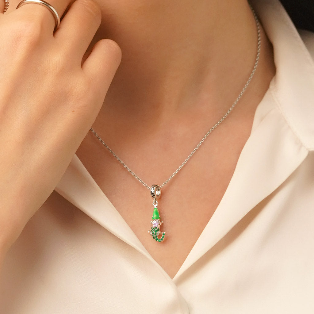 Gnoce Sparkling Crocodile Pendant Dangle Charm_5