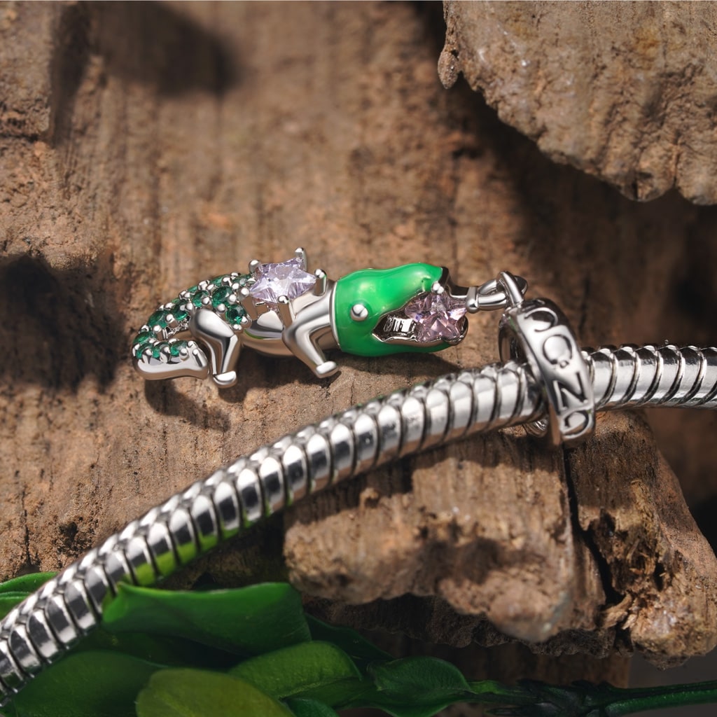 Gnoce Sparkling Crocodile Pendant Dangle Charm_3