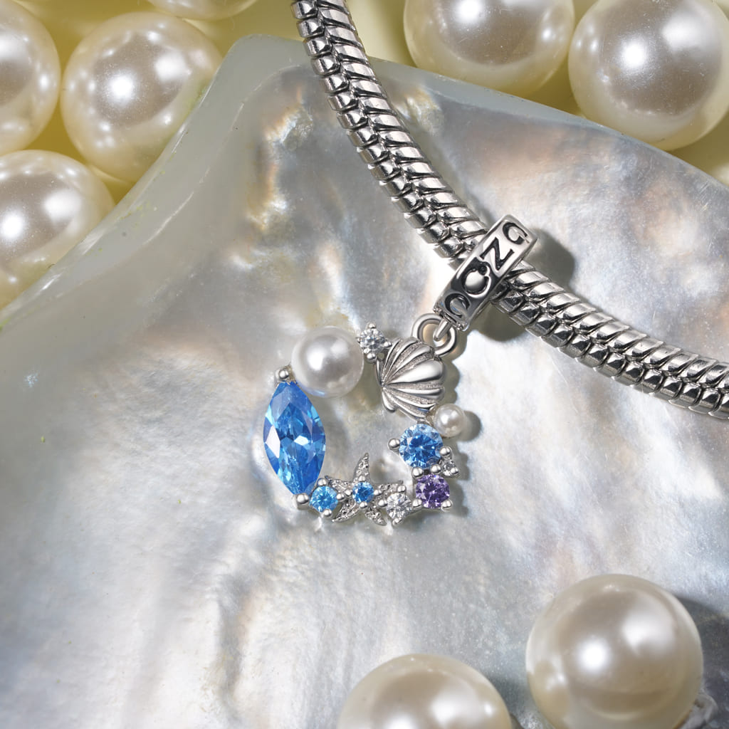 Gnoce Ocean Style Shell Pearl Garland Pendant Dangle Charm_3