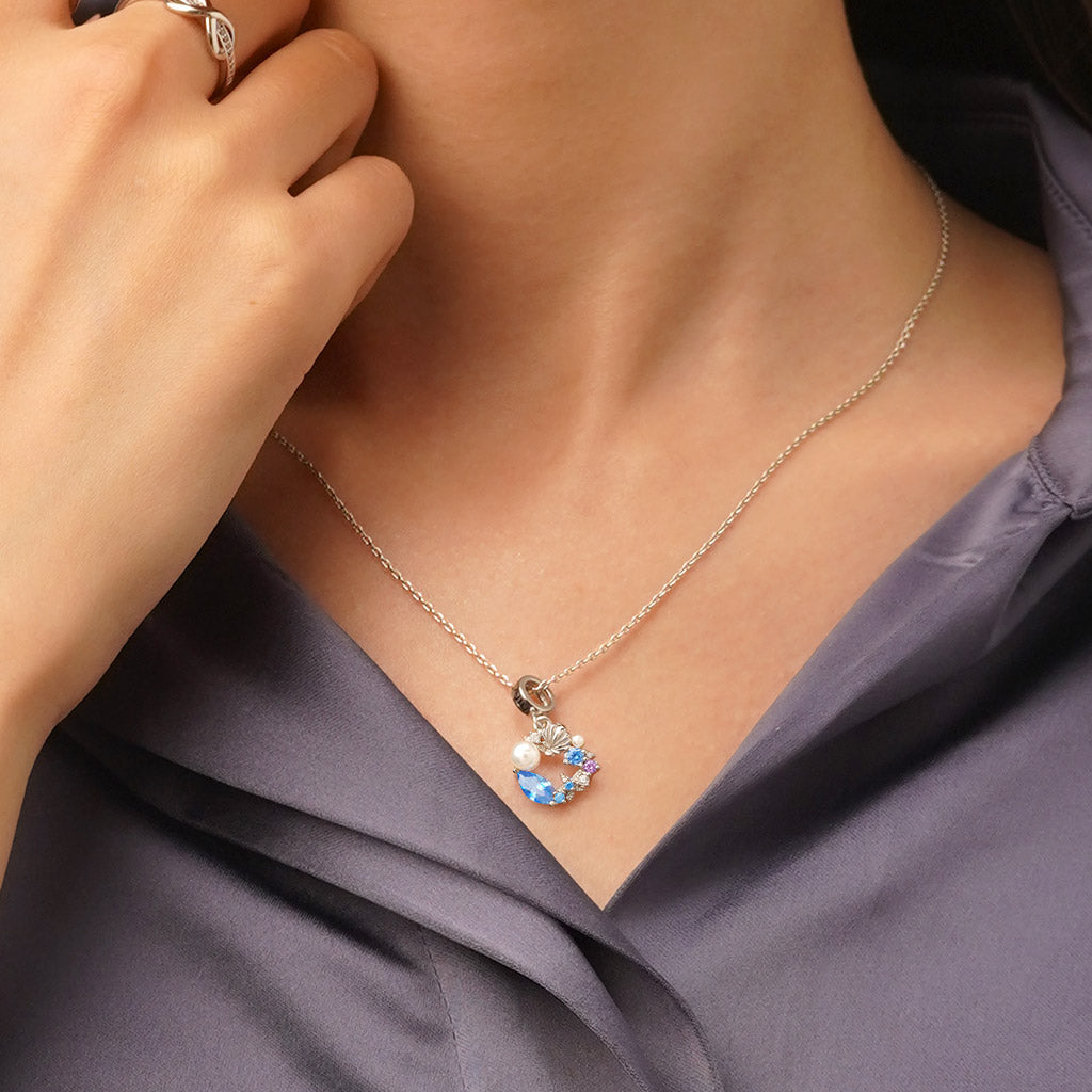 Gnoce Ocean Style Shell Pearl Garland Pendant Dangle Charm_4