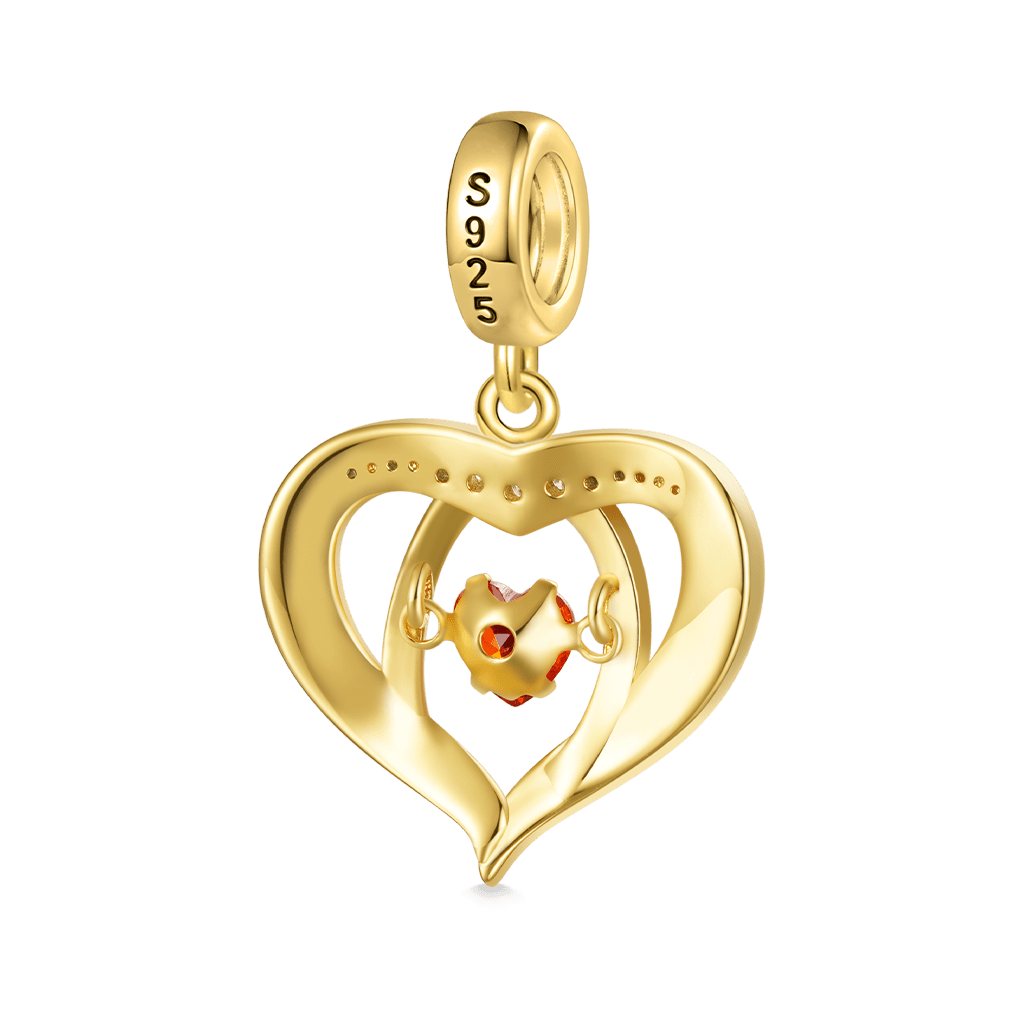 Gnoce Dancing Heart Engravable Birthstone Pendant Dangle Charm_3