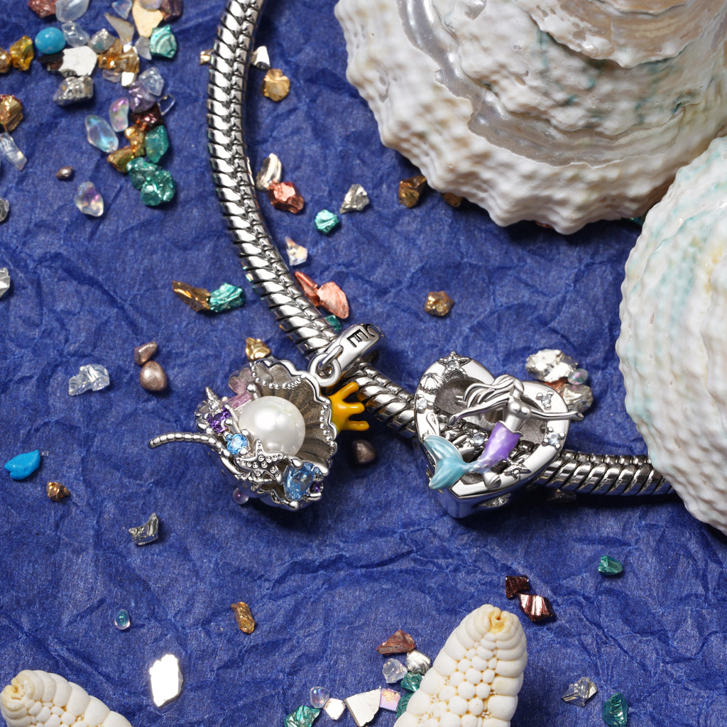 Gnoce Undersea Treasure Pearl Shell Pendant Dangle Charm_3