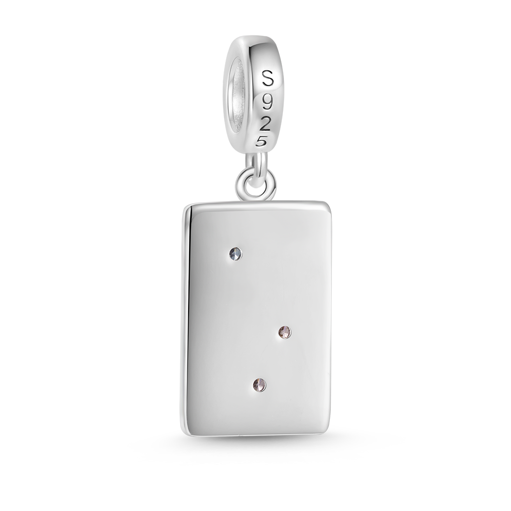 Gnoce Engravable Calendar Birthstone Charm Platinum-plated Silver Blend_4