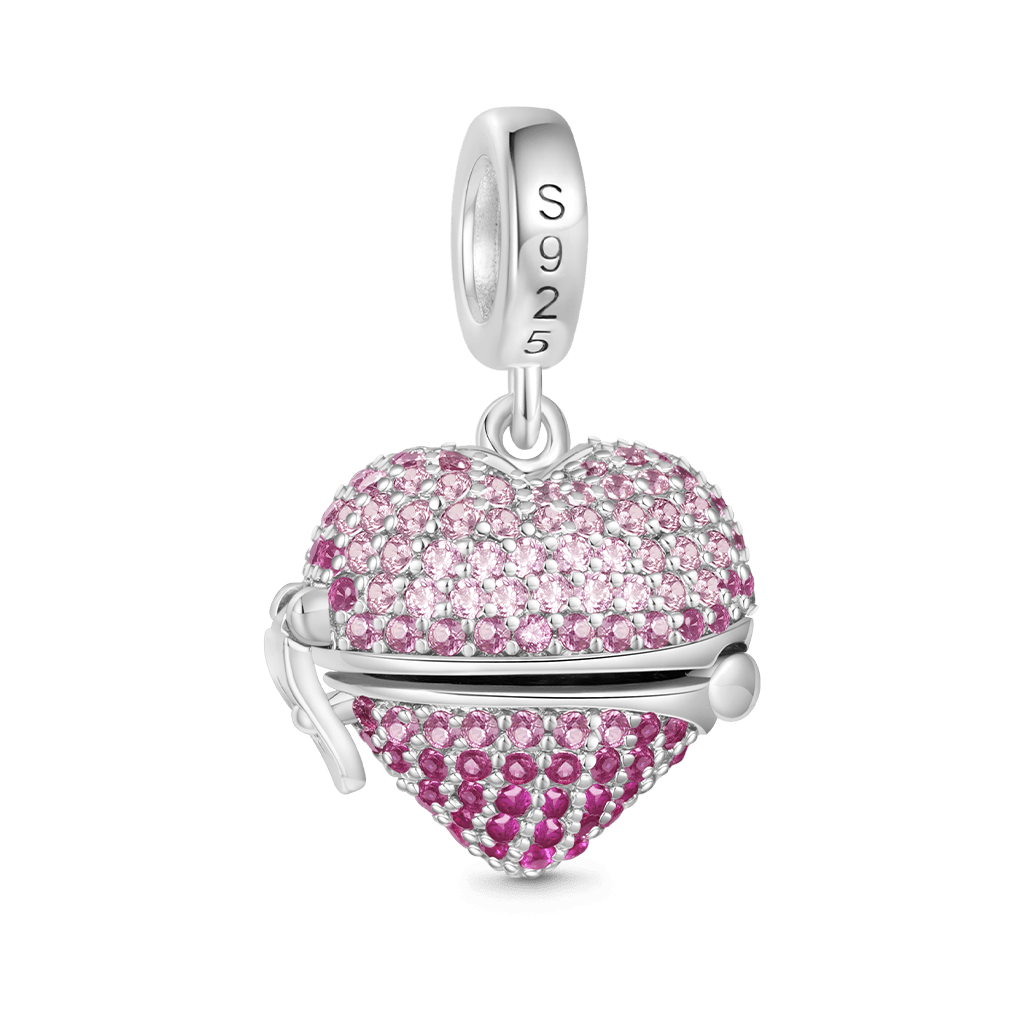 Gnoce Openable 'MOM' Heart Mother's Day Gift Pendant Dangle Charm_3