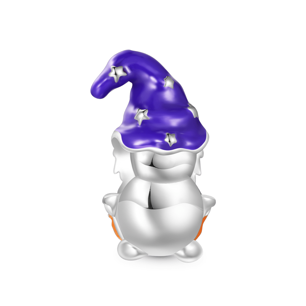 Gnoce Halloween Gnome Holding Pumpkin Charm Platinum-plated Silver Blend_2