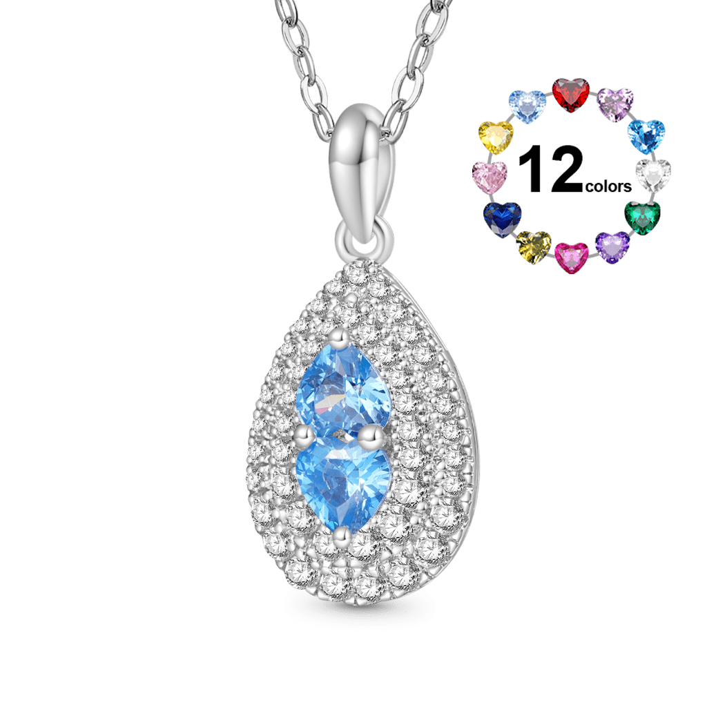 Gnoce Teardrop Birthstone Anniversary Necklace_1