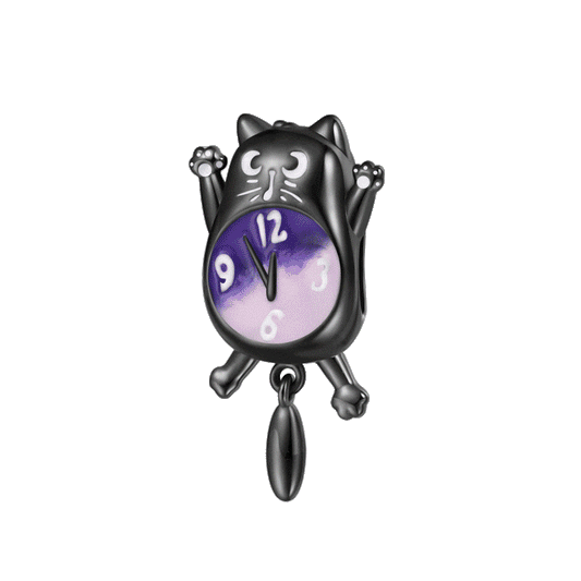 Gnoce Halloween Glow-in-the-Dark Black Cat Clock Charm_1