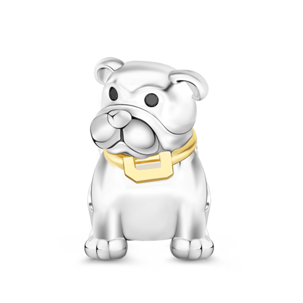Gnoce "Handsome Bulldog" Made Out of 925 Sterling Silver, Designed by Inspiration of Human's Loyal Friend Bulldog Charm_1