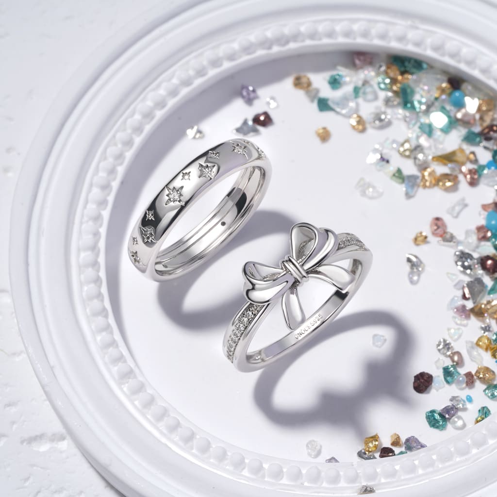 Gnoce Sterling Silver Diamond Bow Ring_3