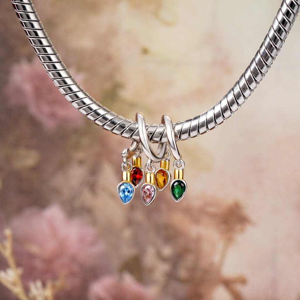 Gnoce Christmas Candle Pear Birthstone Lights Charm_5