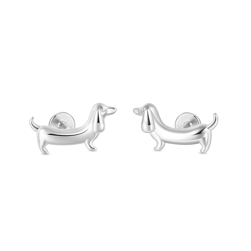 Gnoce Dachshund Dog Flat Back Nap Earrings_1