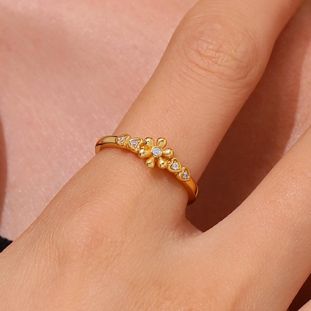 Gnoce Flower Love Band Ring_5