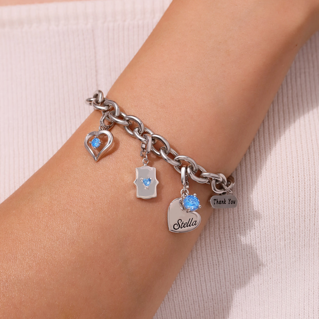 Gnoce Zodiac Sign Heart Clasp Clusters Charm_6