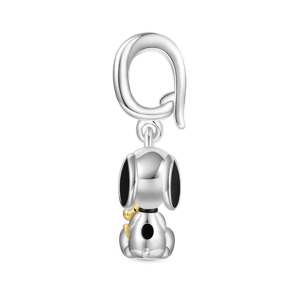 Gnoce Peanuts Snoopy & Woodstock Hugging Pendant Dangle Charm_3