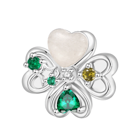 Gnoce Glow-in-the-Dark Heart Rotatable Four-leaf Clover Charm_1