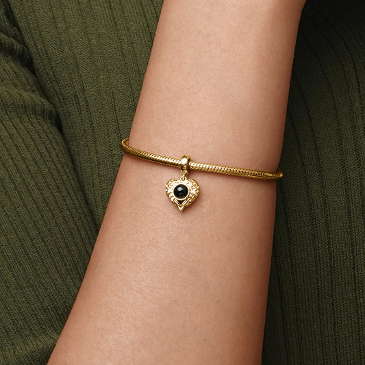 Gnoce Projection Heart Photo 18K Gold Plated Pendant Dangle Charm_4