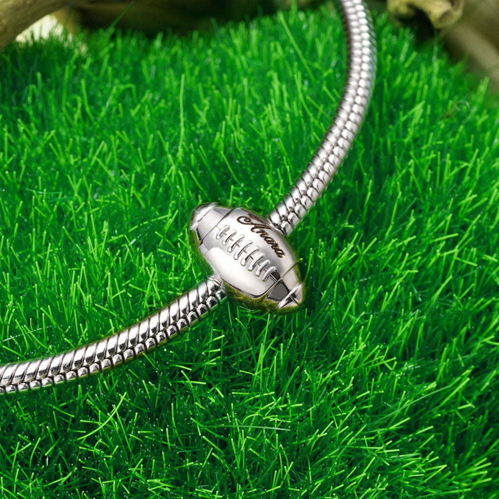 Gnoce Sports Rugby Football Engravable Charm_3