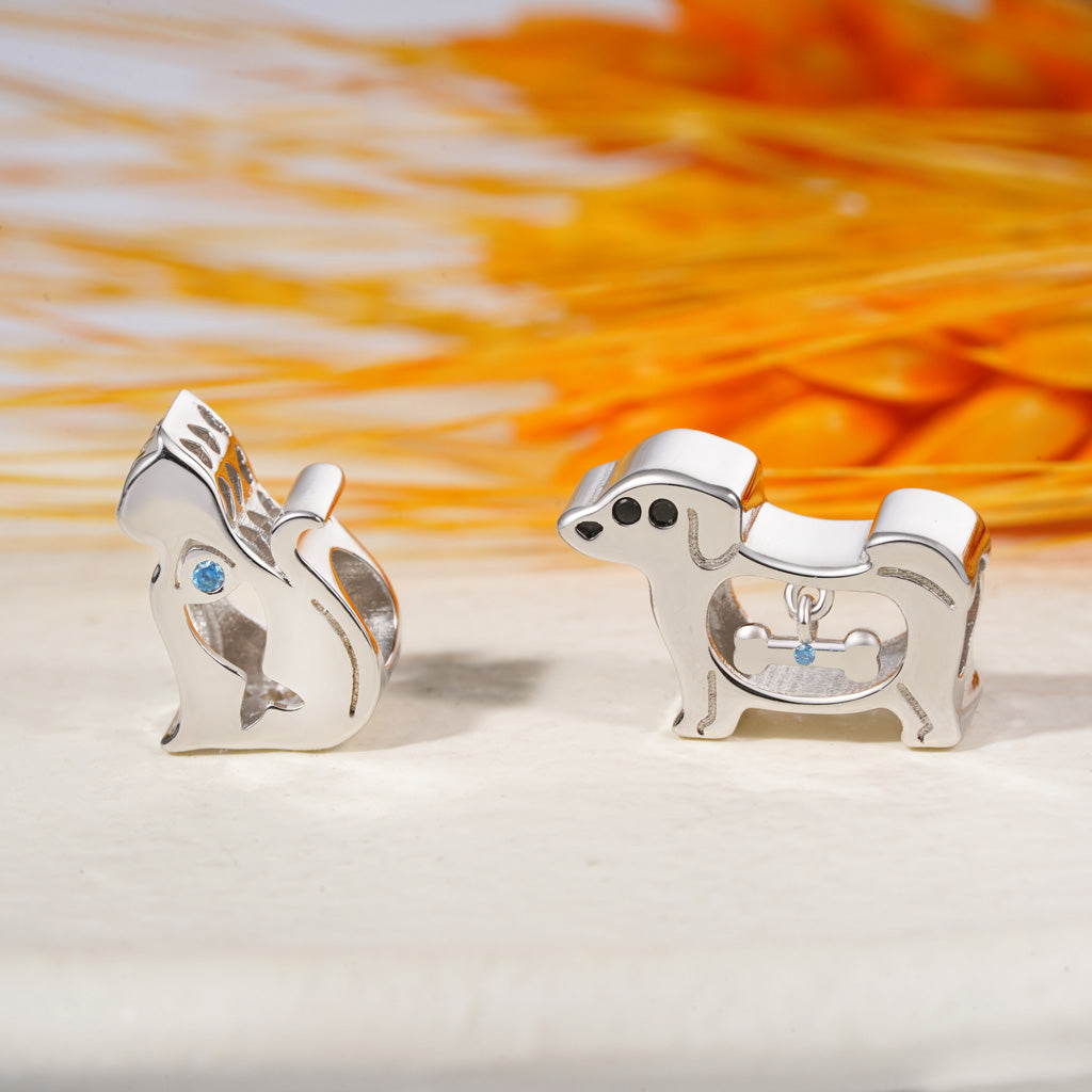 Gnoce Hollow Puppy Bone Birthstone Charm_4