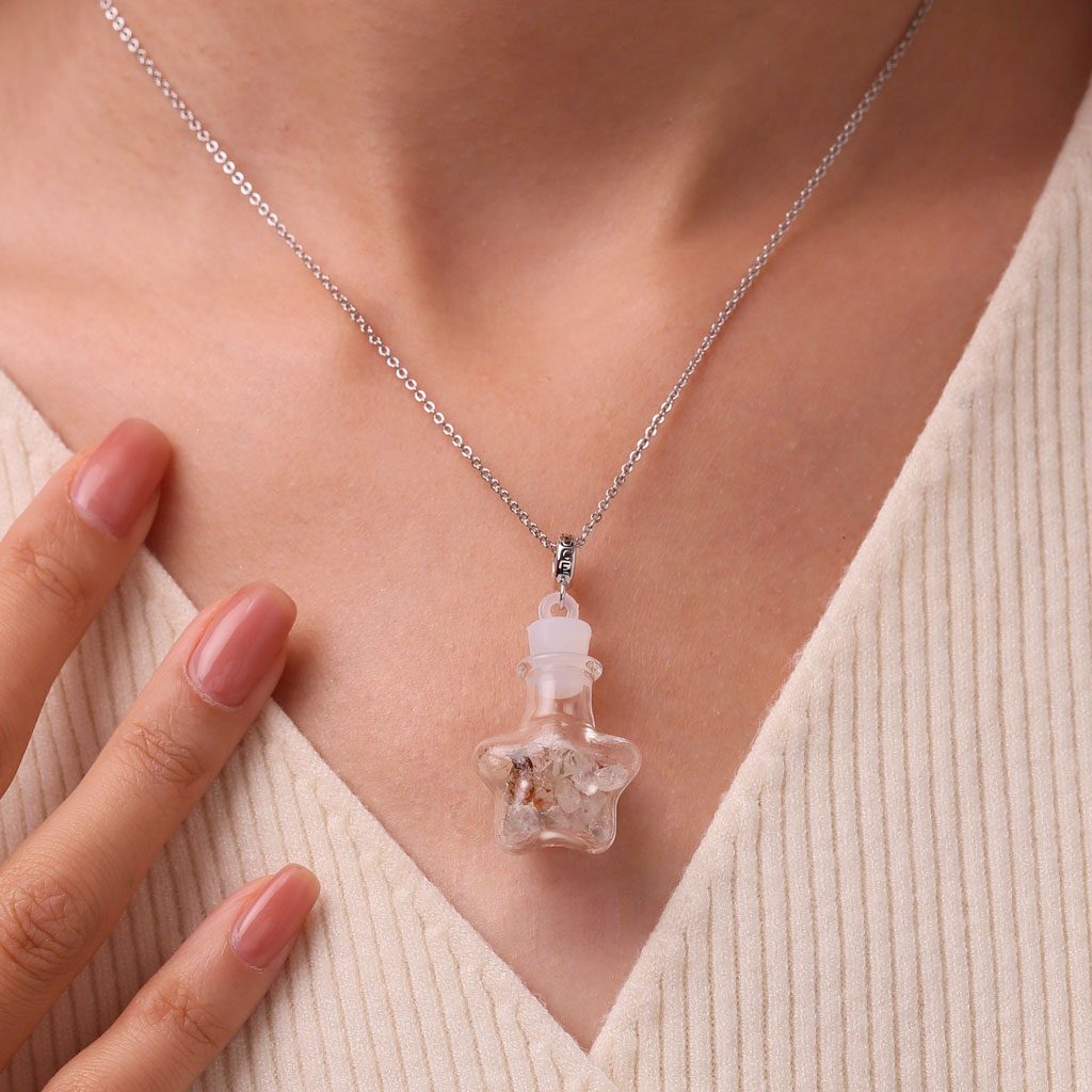 Gnoce Citrine Crystal Glass Bottle Pendant Dangle Charm_5